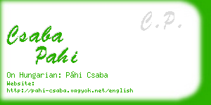 csaba pahi business card